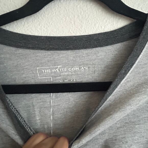 The‎ White Company Long Sleeve T-Shirt Gray V-Neck Athletic Top - Picture 4 of 5